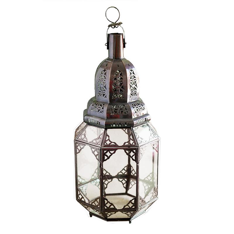 Lanterna marocchina in vetro e metallo 